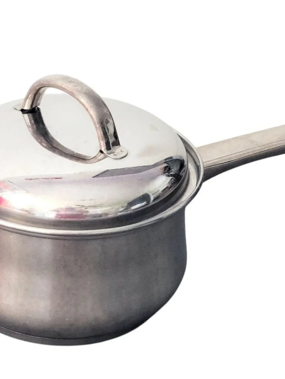 2 Quart Chef's Mark Cookware Stainless Steel Saucepan Bell-Shaped Body With Lid.